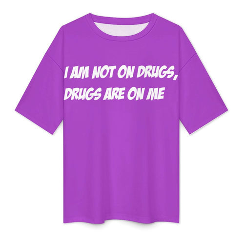 Men's Drugs on Me Typography Oversized T-shirt