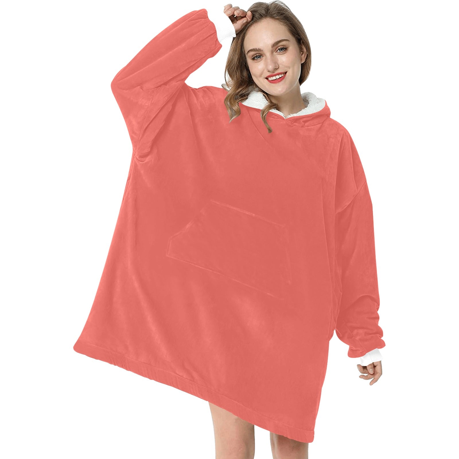 Women's Terra Cotta Solid Blanket Hoodie
