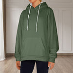 Women's Dark Asparagus Solid Flannel Hoodie