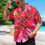 Men's Radiant Pixel Bloom Abstract Half Sleeve Shirt