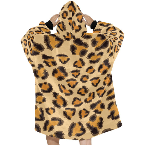 Women's Leopard Print Abstract Blanket Hoodie