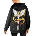 Women's Sailor Moon Card Anime Flannel Hoodie