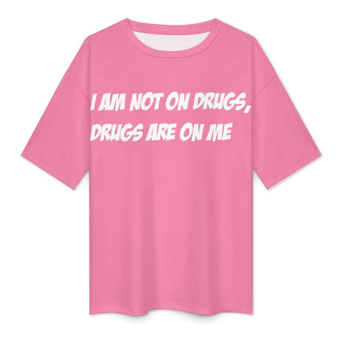 Men's Drugs on Me Typography Oversized T-shirt