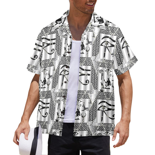 Men's Tribal Pattern Abstract Half Sleeve Shirt