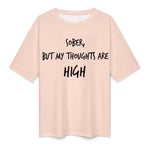 Women's High Thoughts Typography Oversized T-shirt