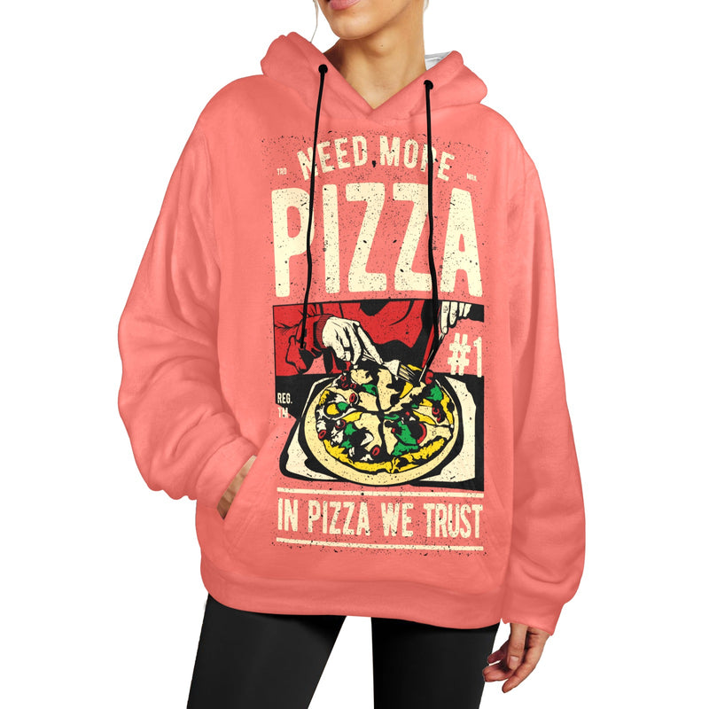 Women's Pizza Fan Abstract Flannel Hoodie
