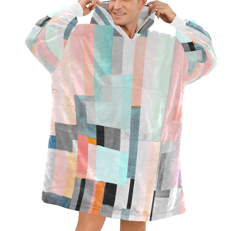 Men's Patchwork Abstract Blanket Hoodie