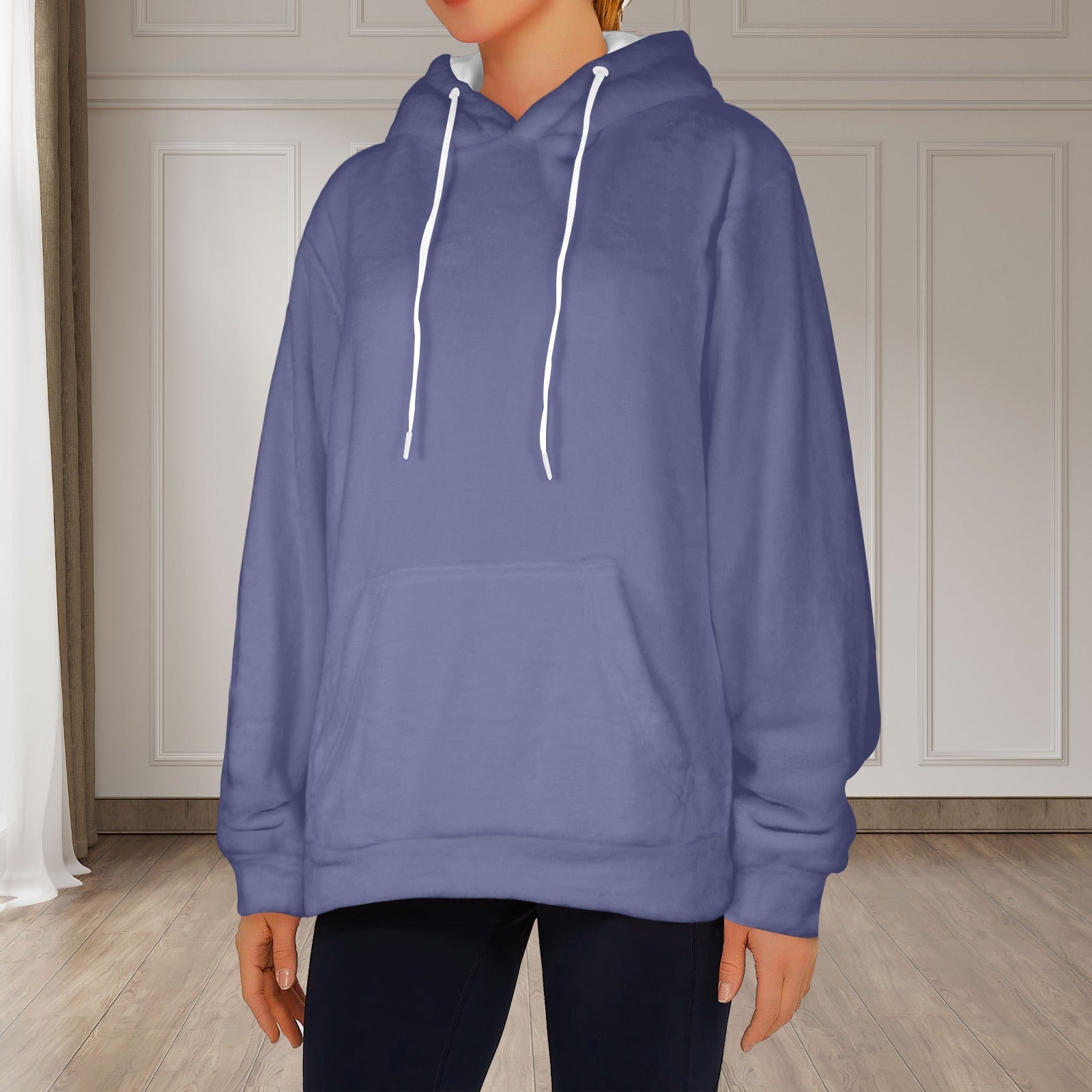 Women's UCLA Blue Solid Flannel Hoodie