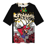 Women's Super Mario Smaash Anime Oversized T-shirt