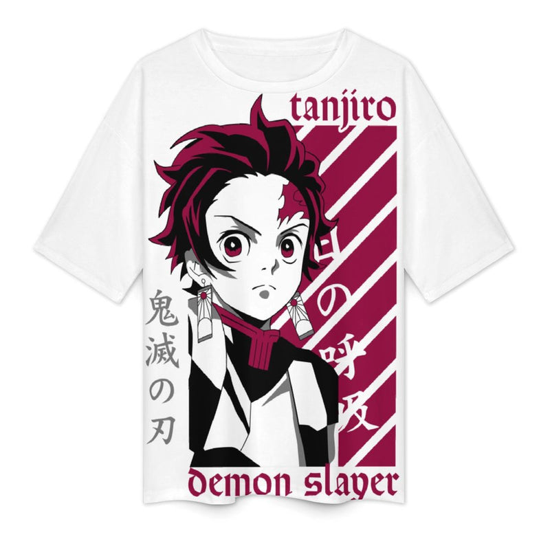 Women's Tanjiro Potrait Demon Slayer Anime Oversized T-shirt