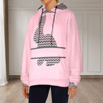 Women's Rabbit Silhoutte Abstract Flannel Hoodie