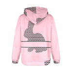 Women's Rabbit Silhoutte Abstract Flannel Hoodie