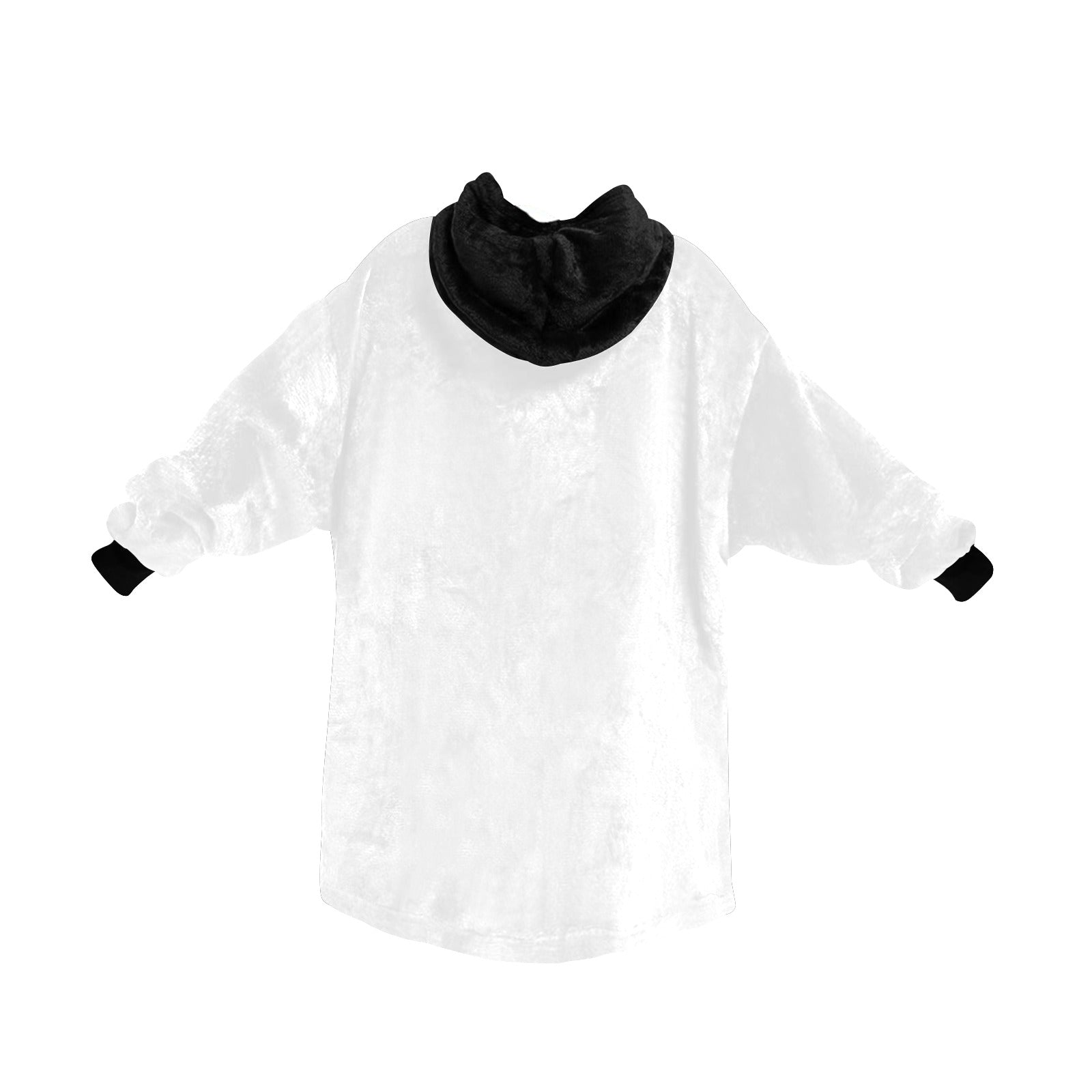 Men's White & Black Solid Blanket Hoodie
