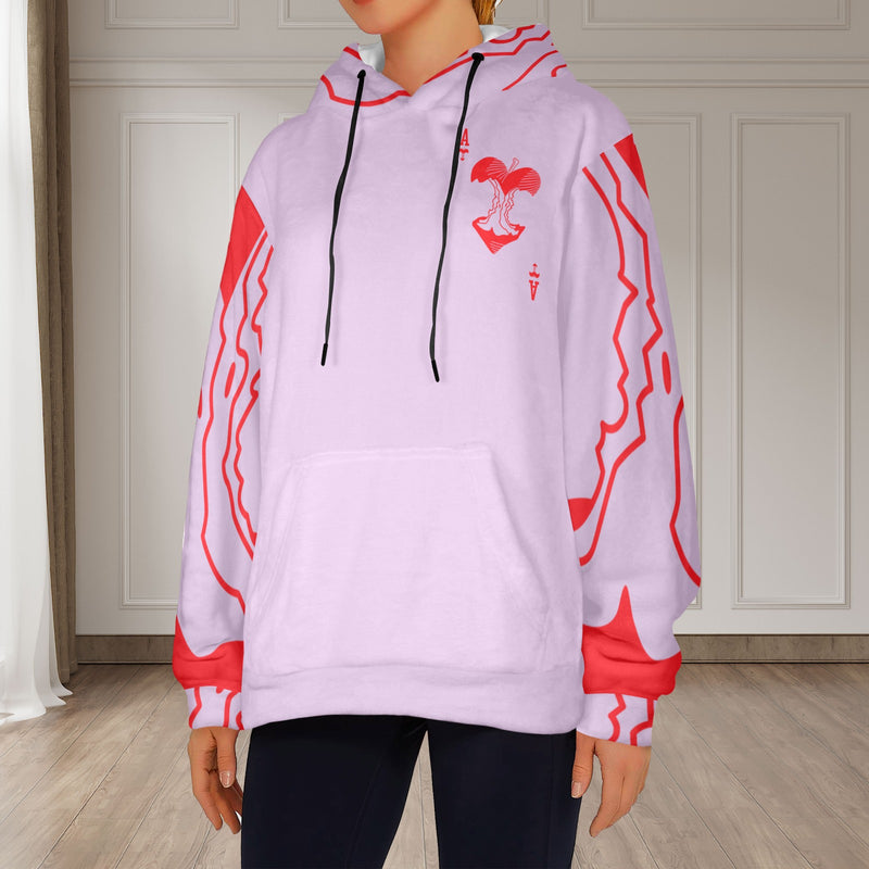Women's 'A' Card Abstract Flannel Hoodie