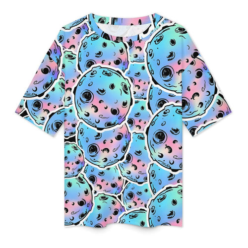 Women's Psychedelic Moon Acid & Punk Oversized T-shirt