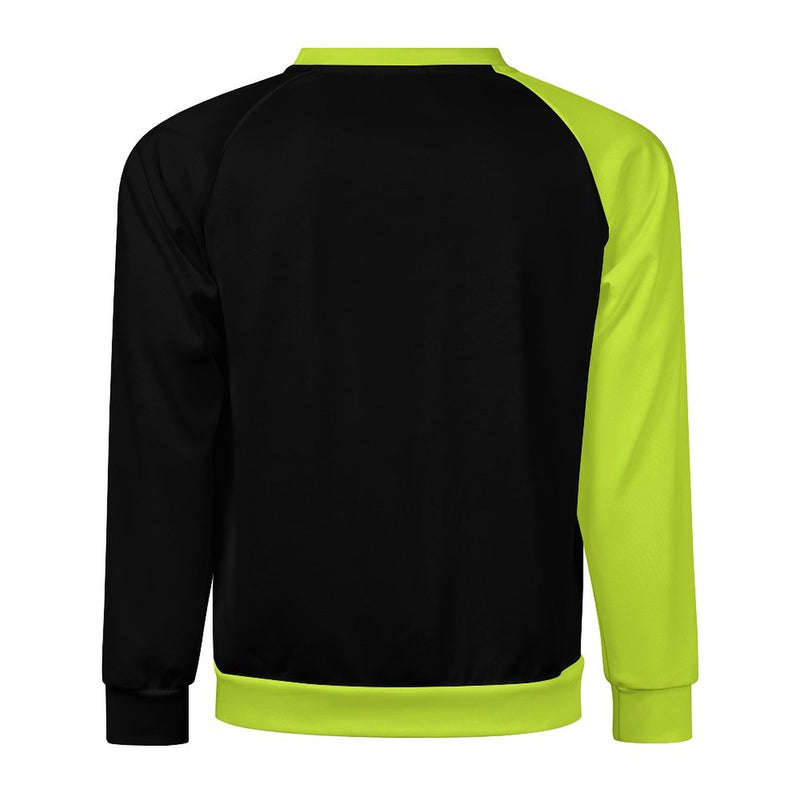 Men's Black & Fluorescent Yellow Solid Sweatshirt
