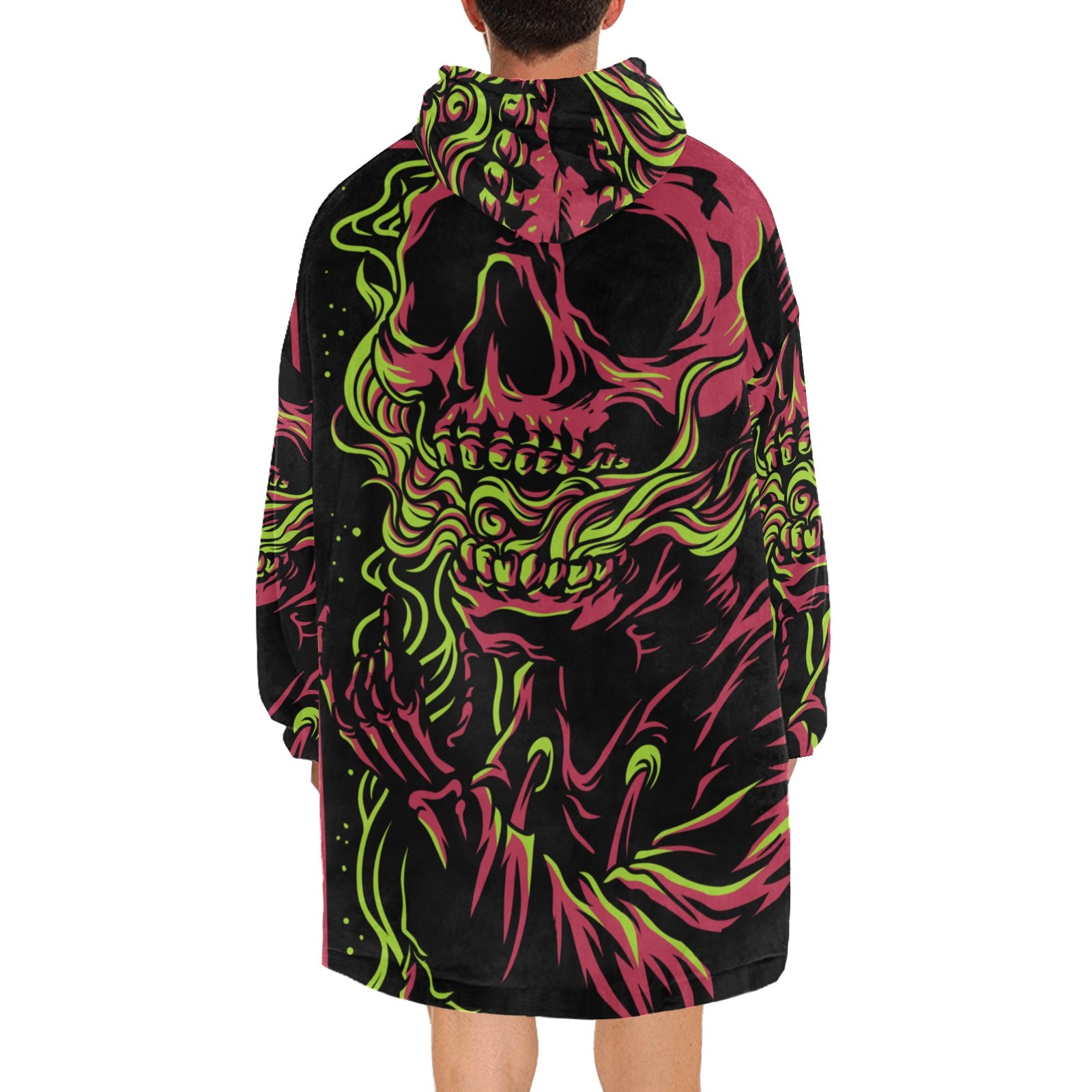 Men's Trippy Skull Blanket Hoodie
