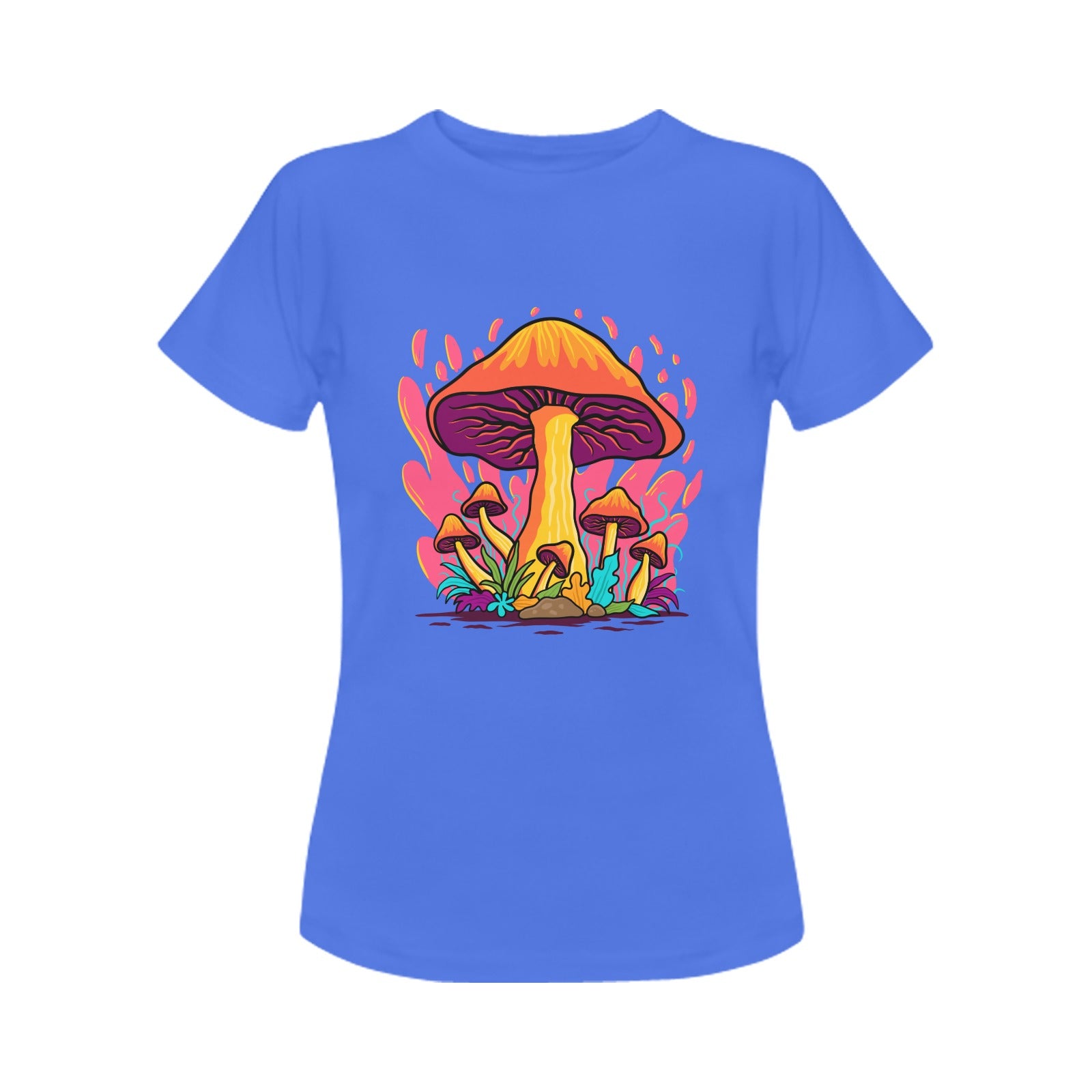 Women's Flaming Mushroom Mushroom Acid & Punk Classic Fit T-shirt
