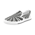 Men's Swirling Grey Vortex Abstract Slip-on Shoes