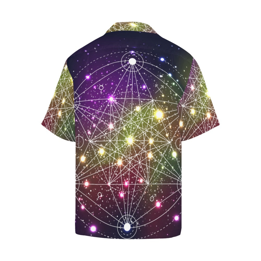 Men's Star Constellations Abstract Half Sleeve Shirt