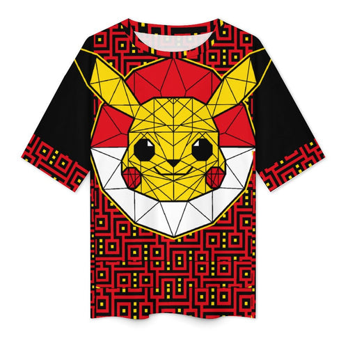 Women's Pikachu Pokemon Anime Oversized T-shirt