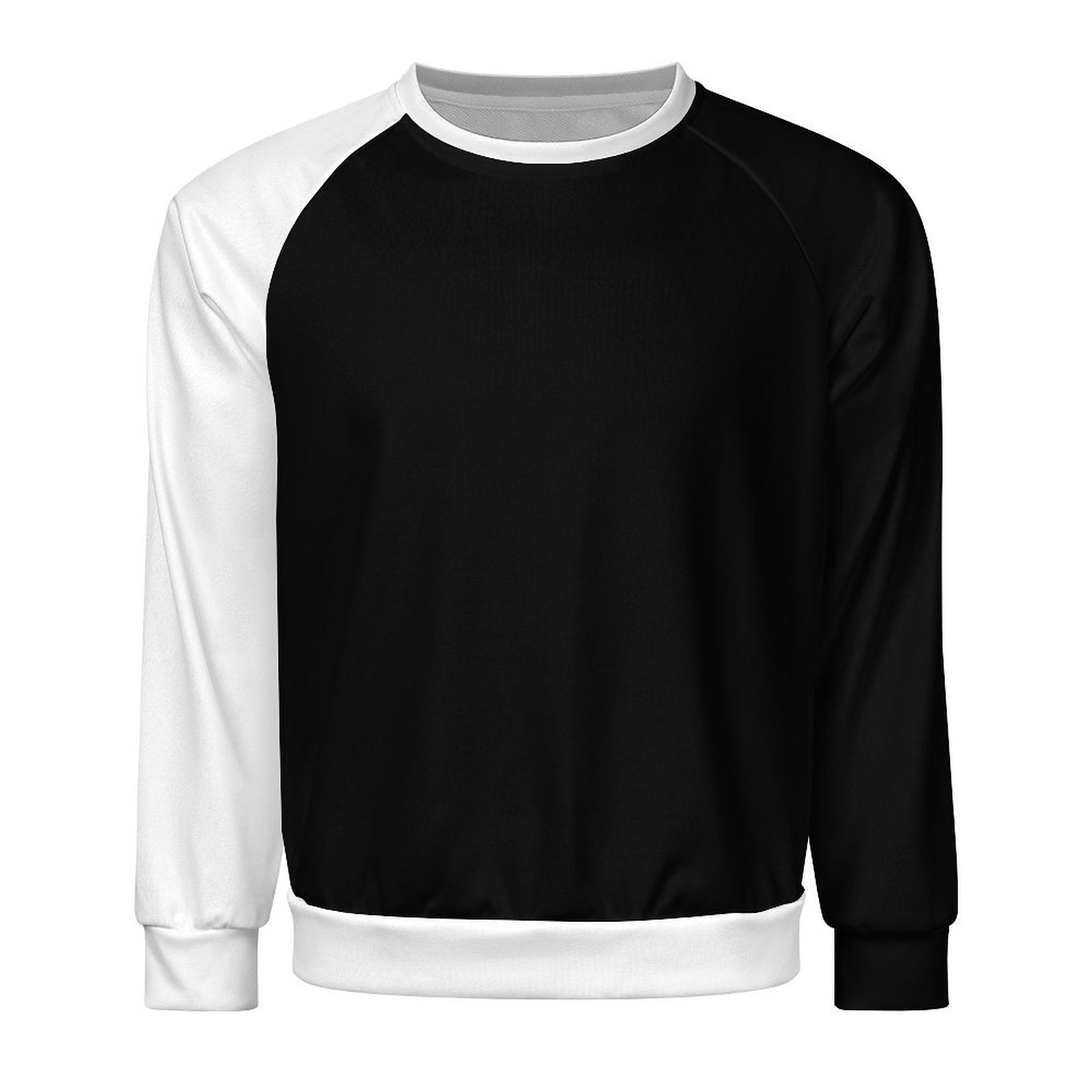 Men's Black & White Solid Sweatshirt