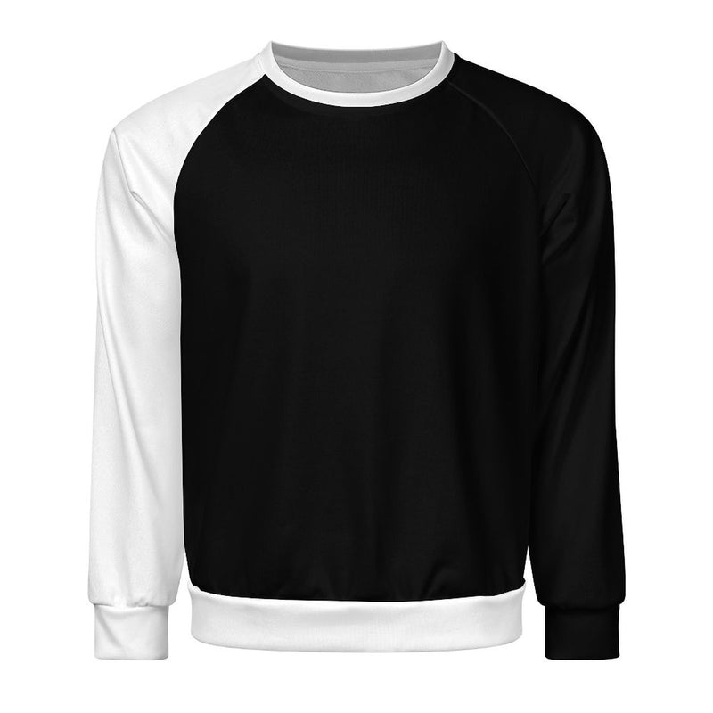 Men's Black & White Solid Sweatshirt