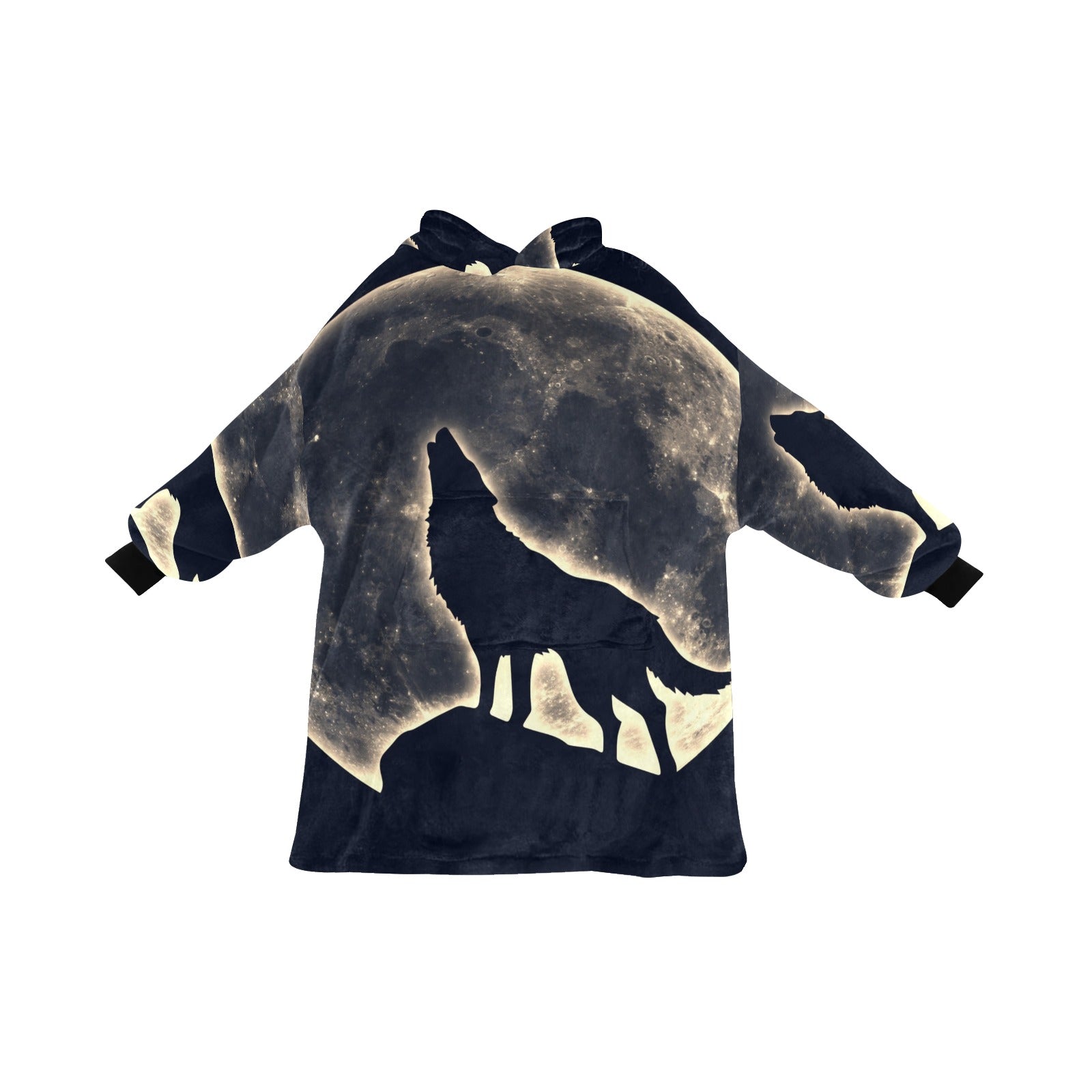 Men's Wolf Moon Abstract Blanket Hoodie