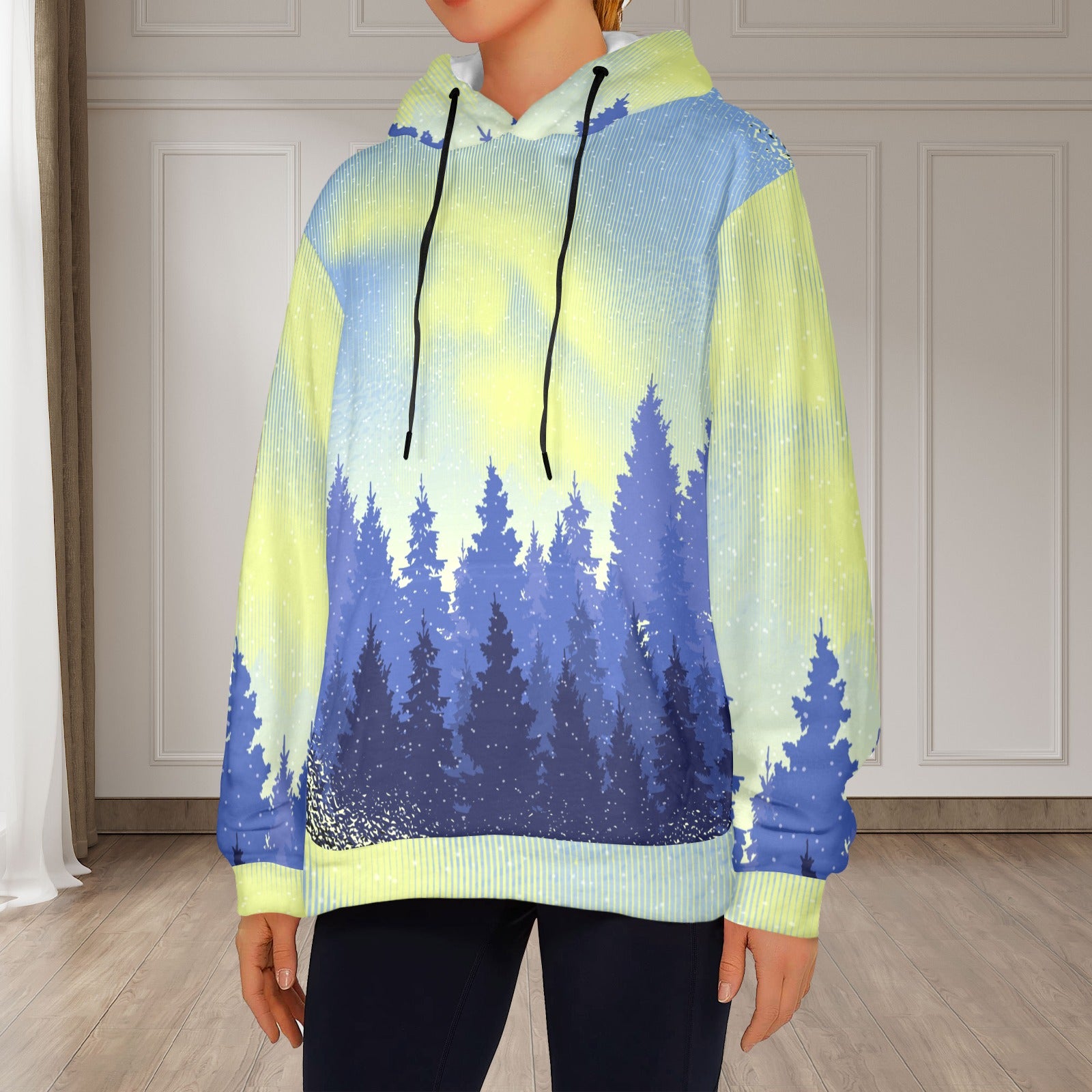 Women's Nature Abstract Flannel Hoodie