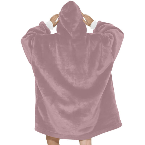 Women's Rosy Brown Solid Blanket Hoodie