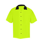 Men's Fluorescent Yellow Solid Half Sleeve Shirt