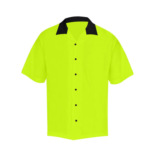 Men's Fluorescent Yellow Solid Half Sleeve Shirt