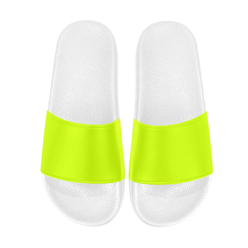 Men's Fluorescent Yellow Solid Slider Sandals