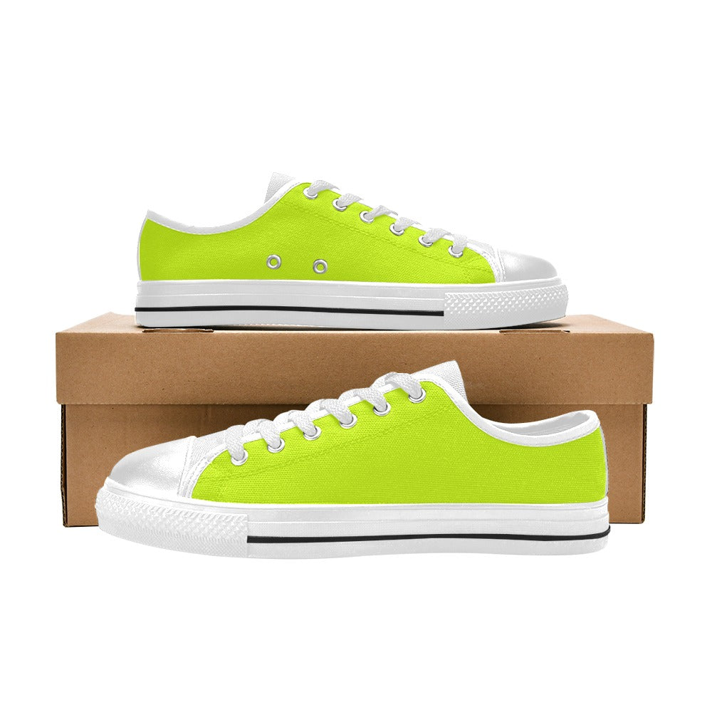 Women's Fluorescent Yellow Solid Low Top Shoes