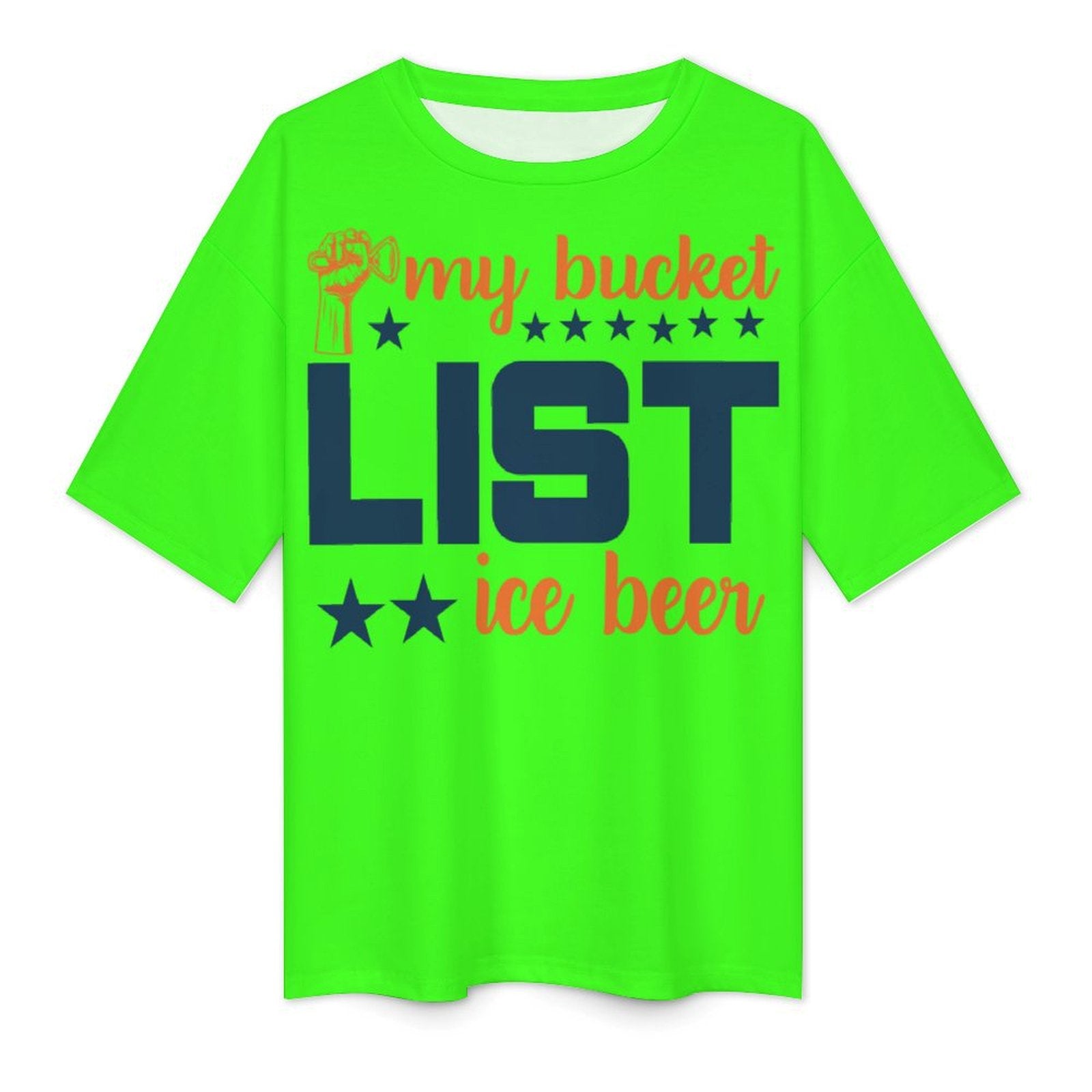Men's My Bucket List Typography Oversized T-shirt