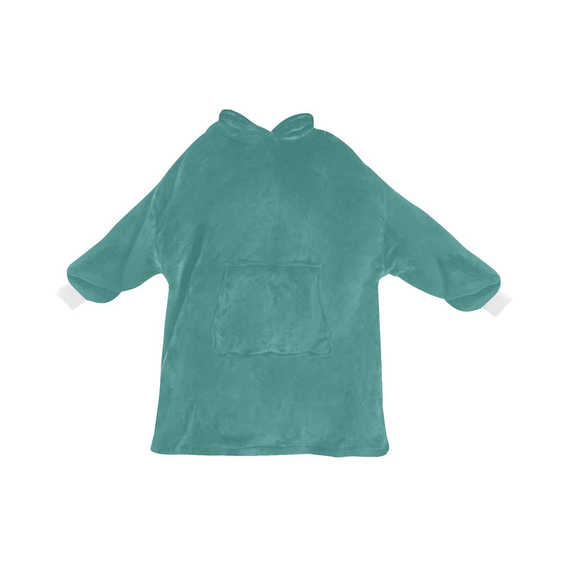 Women's Turquoise Solid Blanket Hoodie