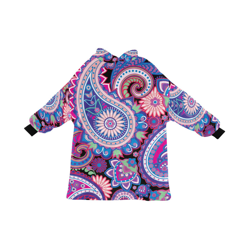 Women's Traditional Asian elements Paisley Abstract Blanket Hoodie