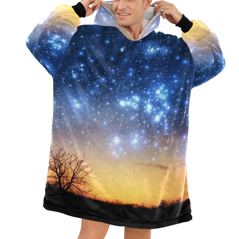 Men's Starry Nebula Abstract Blanket Hoodie