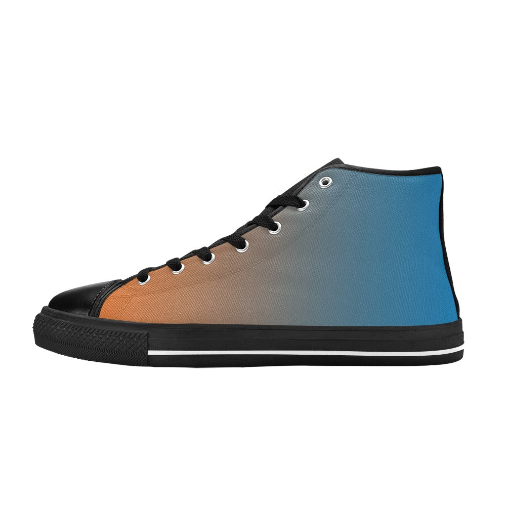 Men's Orange Blue Hue Solid High Top Shoes