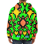 Men's Trippy Abstract Pattern Art Acid & Punk Flannel Hoodie