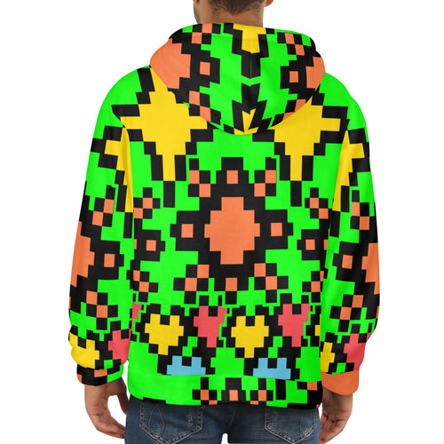 Men's Trippy Abstract Pattern Art Acid & Punk Flannel Hoodie