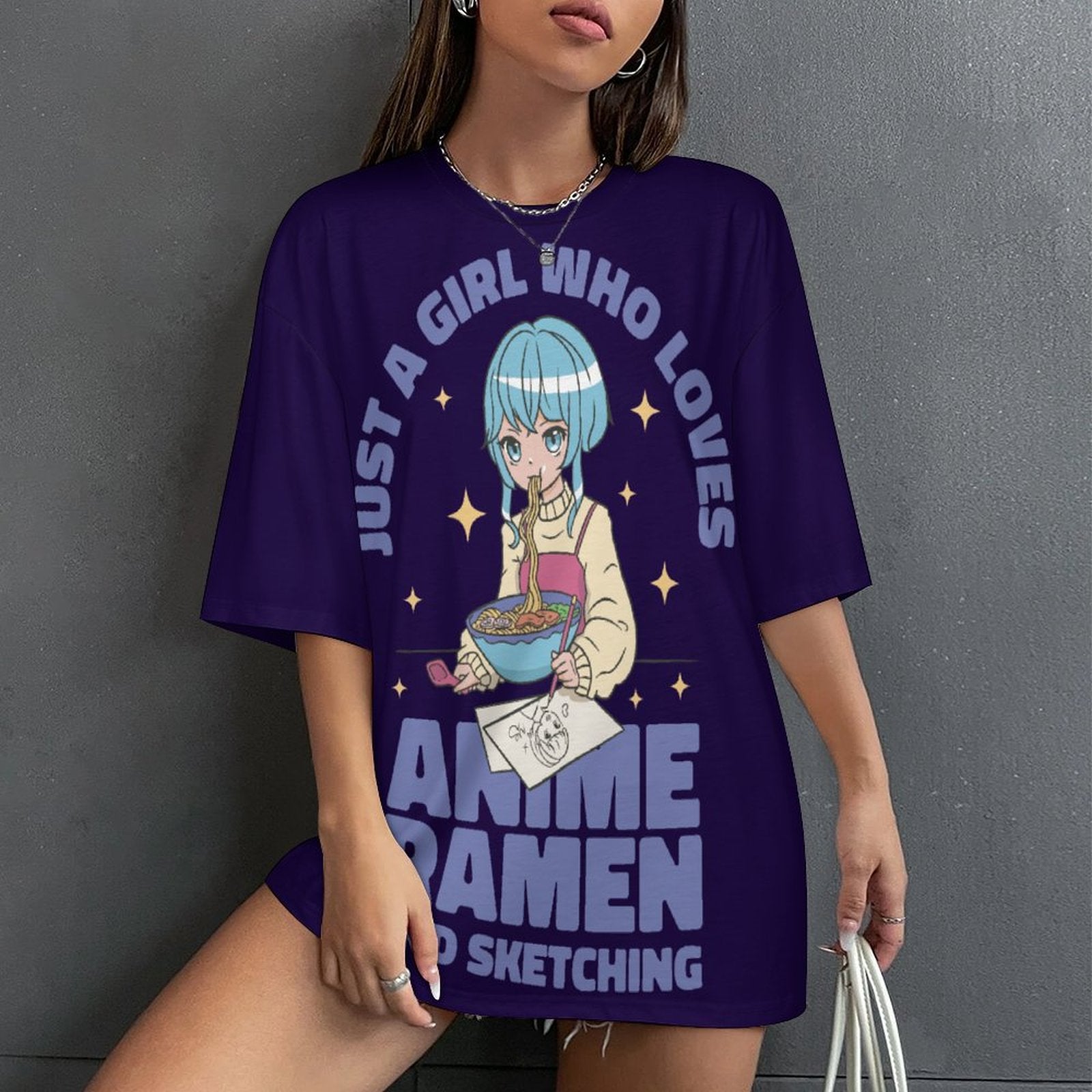 Women's I'm Just a Girl Anime Oversized T-shirt