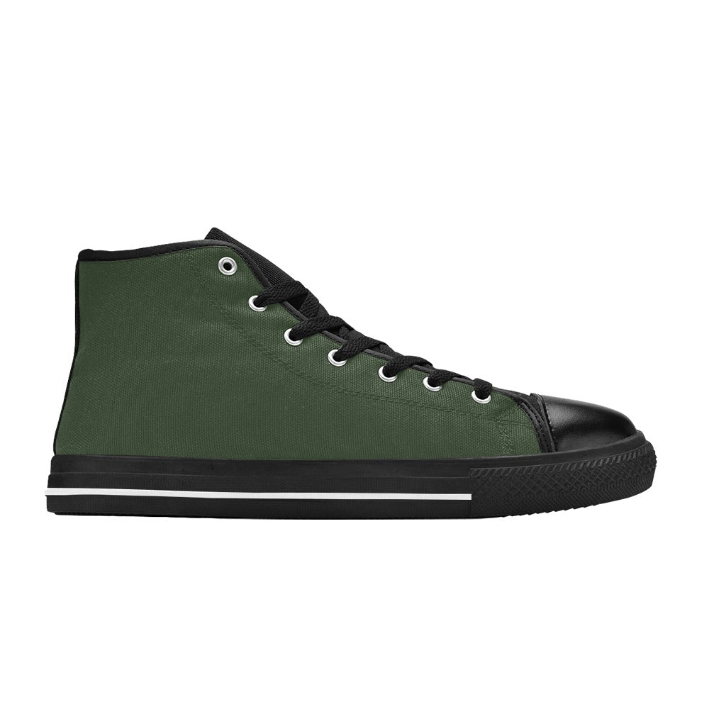 Men's Rifle Green Solid High Top Shoes
