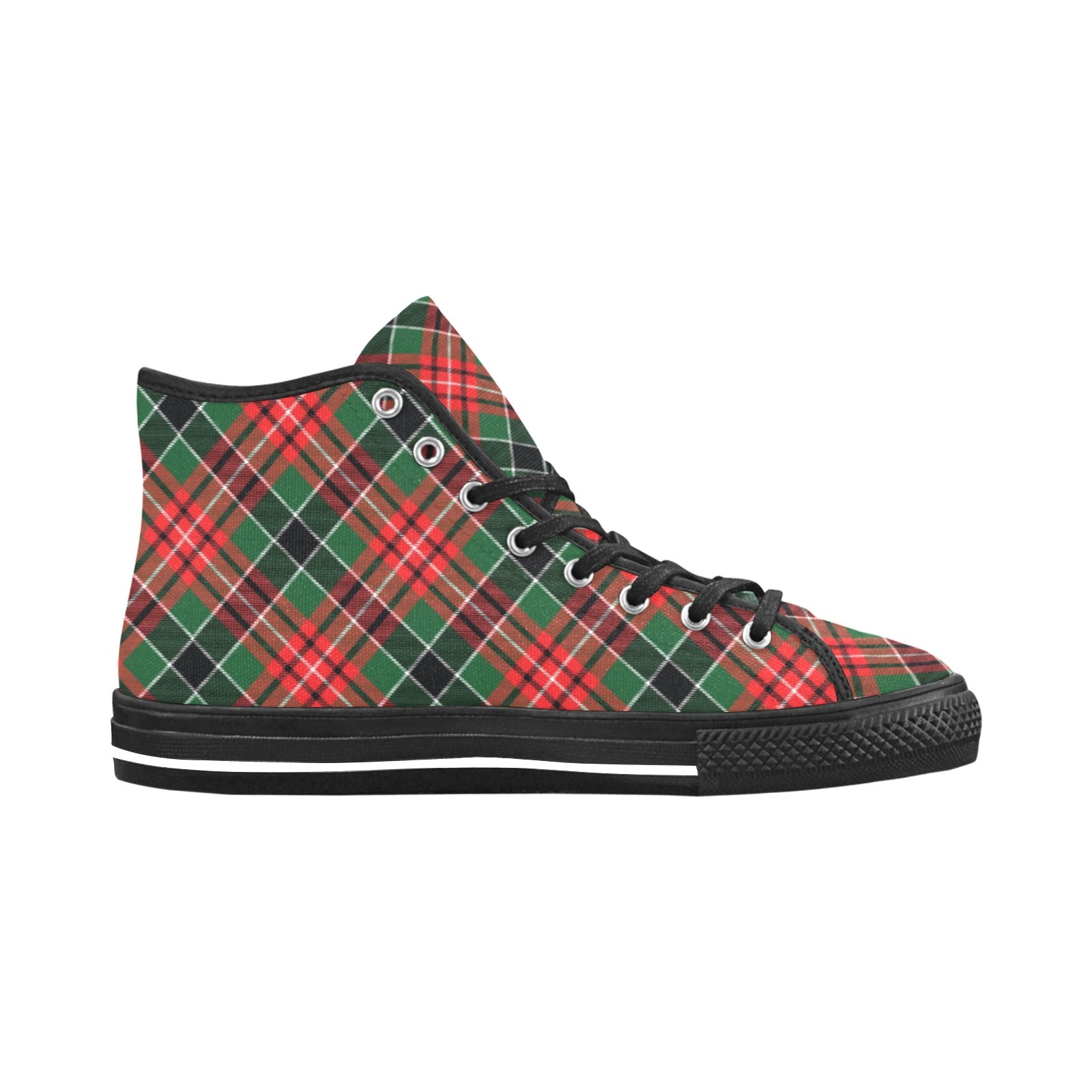 Women's Congested Tartan Blaze Abstract High Top Shoes