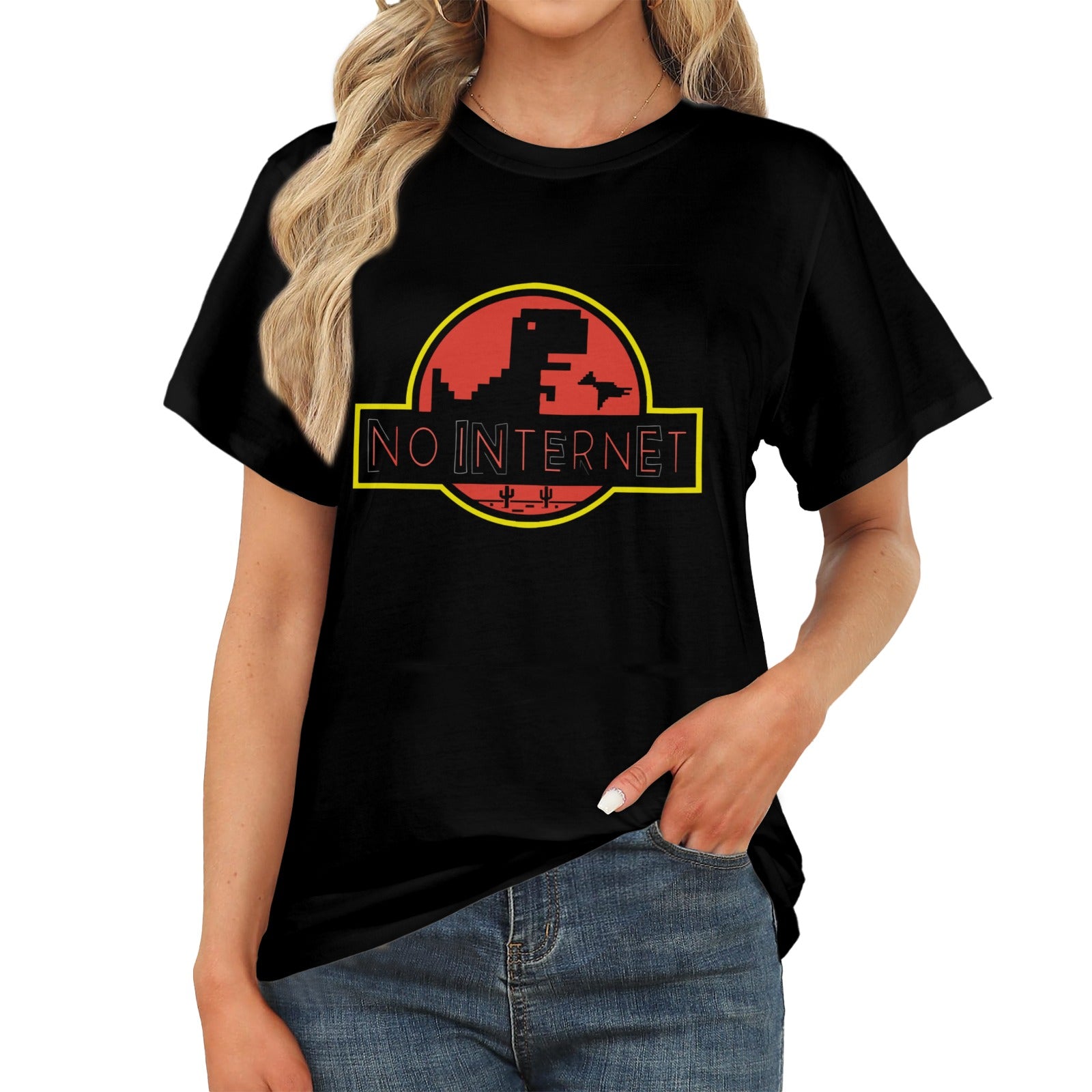 Women's No Internet Abstract Classic Fit T-shirt