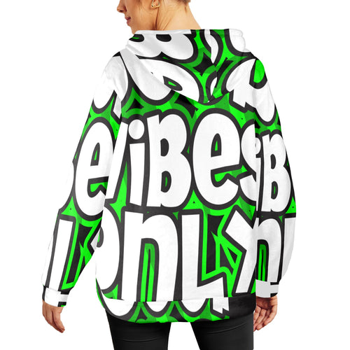 Women's Good Vibes Only Typography Flannel Hoodie