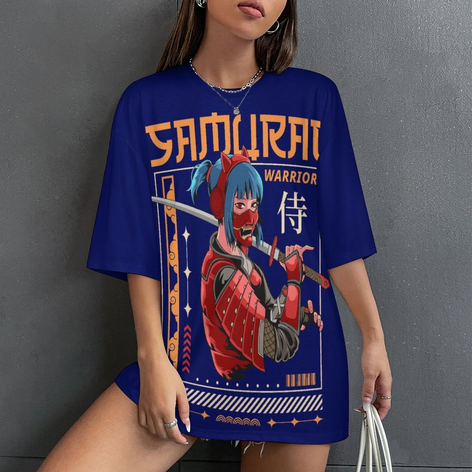 Women's Samurai Anime Oversized T-shirt
