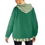 Women's Bottle Green Combo Solid Flannel Hoodie