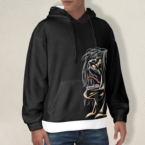 Men's Titan Face Attack on Titan Anime Flannel Hoodie