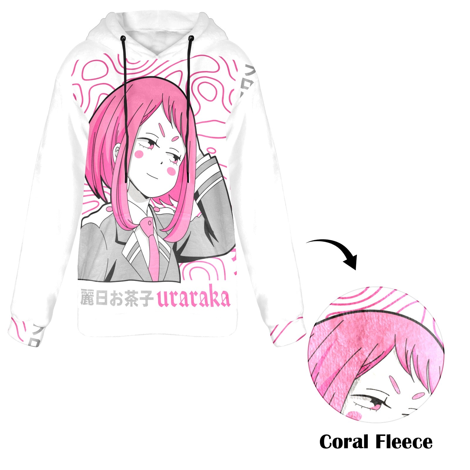 Women's Uraraka My Hero Academia Anime Flannel Hoodie
